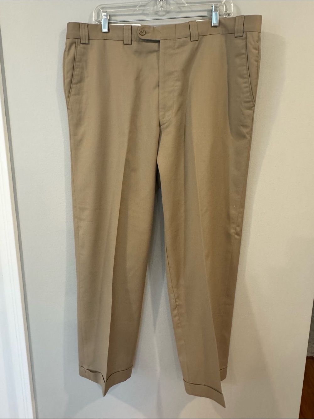 Khaki Dress Pants Size 40x29 Wool Cashmere Made in Italy Cuffed Milinea